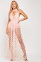 НАЛИЧНА дълга розова рокля тюл боди на точки С размер от Англия, снимка 1 - Рокли - 30713843
