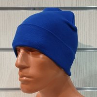 Нова мъжка зимна шапка с подгъв в син цвят, снимка 14 - Шапки - 39325482