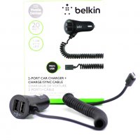 Micro USB зарядно за автомобил BELKIN с 2 USB порта, снимка 1 - Аксесоари и консумативи - 30909545