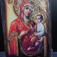 Икона на платно А4 на Пресвета Майка Богородица Закрилница - ръчна изработка . Модел А., снимка 4 - Икони - 42689100
