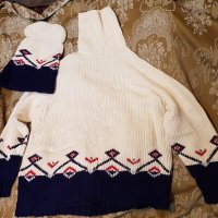 Зимен пуловер и шапка стилни , снимка 2 - Пуловери - 35279989