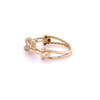 Златен дамски пръстен Tiffany 2,65гр. размер:57 14кр. проба:585 модел:20304-6, снимка 3 - Пръстени - 42905419