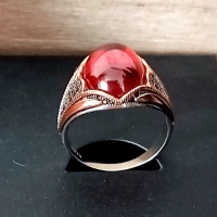 Сребърен 925 пръстен със натурален червен Ахат , снимка 7 - Пръстени - 44746779