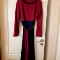 Прекрасна, стилна , дълга рокля в червено и синьо, снимка 3 - Рокли - 32025121