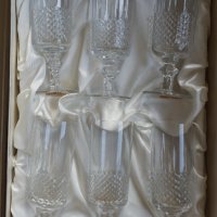 Кристални чаши за шампанско, безалкохолно, снимка 1 - Сервизи - 42624559