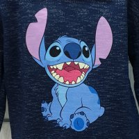 Нов детски суичър с дигитален печат Стич (Stitch) в цвят тъмносин меланж, снимка 2 - Детски анцузи и суичери - 38995831