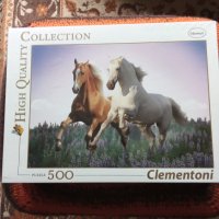 Мозайка 500 части италианска,на картинката коне, снимка 1 - Игри и пъзели - 37037752