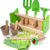 Нов комплект дървени играчки градински инструменти деца подарък, снимка 1 - Образователни игри - 40704018