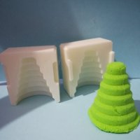  3D фуния на етажи елха конус скалички 2 части пластмасова форма за тесто сладки елхички калъп , снимка 1 - Форми - 31358377