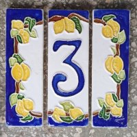 Номер 3, номер на къща, керамичен ръчна изработка, Италия. , снимка 6 - Други стоки за дома - 42699446