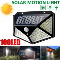 Мощна Соларна Лампа 100 Диода със сензор за движение