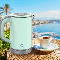 Електрическа кана Travel Kettle Stainless Steel Mini,Нова,Гаранция, снимка 6 - Кани - 42874131