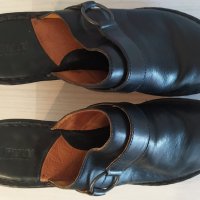 Черни кожени чехли – танк платформа, № 40,5, снимка 5 - Дамски ежедневни обувки - 38445259