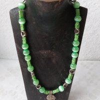  гердан колие  накит бижу, зелен цвят, снимка 4 - Други - 42456883