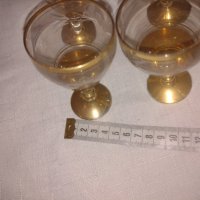 Антикварен сервиз за ракия  гравирани чаши богато позлатени с широк златен кант , снимка 4 - Антикварни и старинни предмети - 39096206