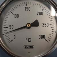 биметален термометър JUMO ф100mm, 0-300°C, снимка 4 - Резервни части за машини - 34452509