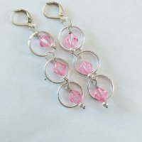 Много красиви и стилни обеци в нежно розово и сребърно от новата ни колекция, снимка 4 - Обеци - 29345201