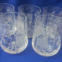 Български кристални чаши за уиски или друг алкохол – 5 бр, снимка 1 - Чаши - 40867611