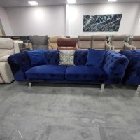 Син комплект дивани тройка и двойка тип Честърфийлд, снимка 10 - Дивани и мека мебел - 42514995