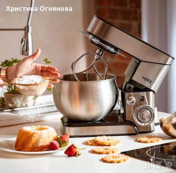 Планетарен миксер Voltz V51115F – мощност 1600W и 5L купа от инокс за перфектно тесто и кремове, снимка 1