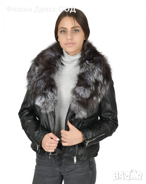 Дамско кожено яке 4076 естествен пух от лисица, снимка 1