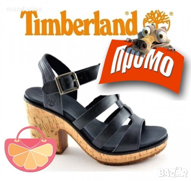 ПРОМО 🍊 TIMBERLAND № 37 & 39 🍊 Кожени дамски сандали DARK BLUE LEATHER нови с кутия, снимка 1