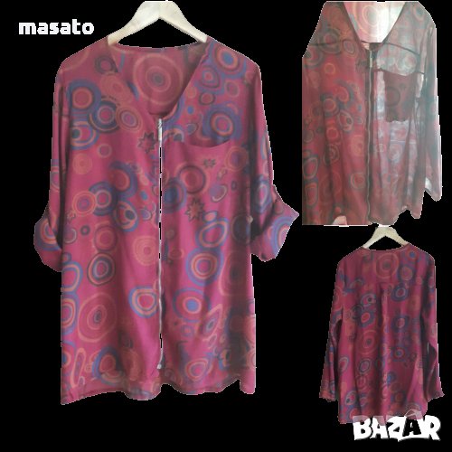 червена ефирна блуза/риза, снимка 1