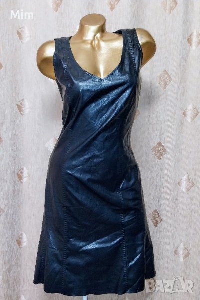 MARCCAIN M Черна кожена рокля @, снимка 1