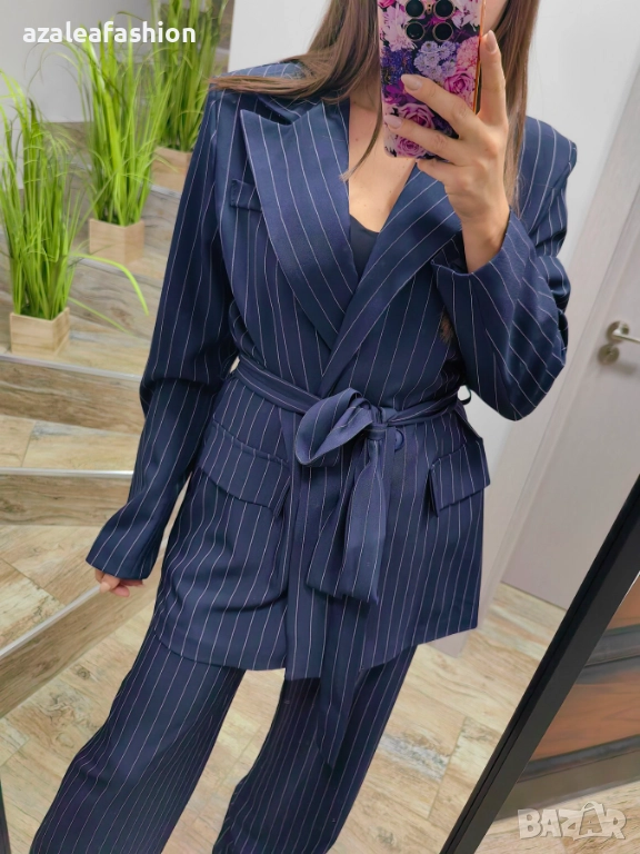 Костюм райе син, снимка 1