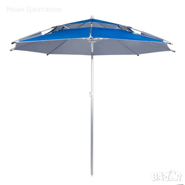 Плажен чадър Muhler с размери 190 x 207 см. за пълна защита и интелигентен комфорт, снимка 1