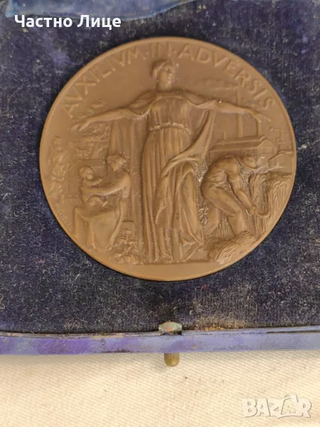 Старинен Юбилеен Италиански Плакет Медал Орден от 1938 г., снимка 1