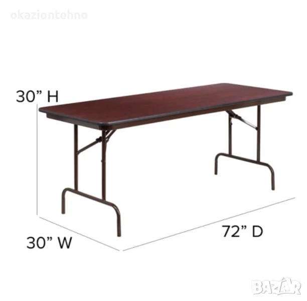 Сгъваема маса,ламинат от махагон Flash Furniture Floyd, снимка 1