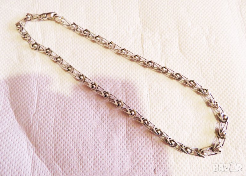 Мъжки красив сребърен синджир, сребърен ланец със здрава красива и солидна плетка сребро, снимка 1