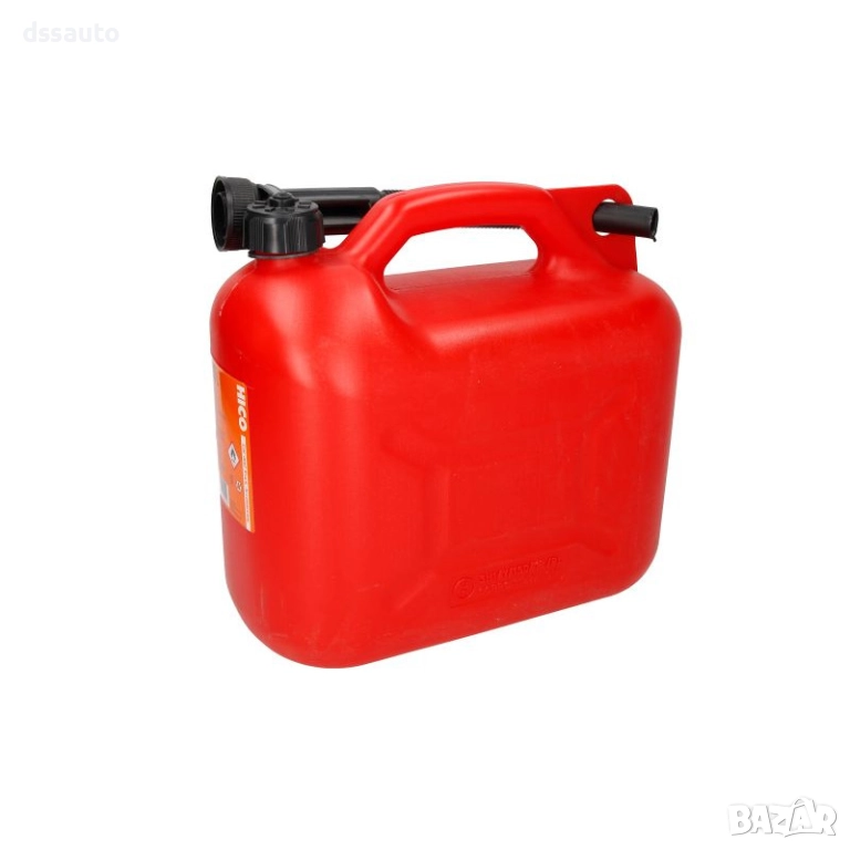 Пластмасова туба за гориво 10L с фуния и гъвкав накрайник, снимка 1