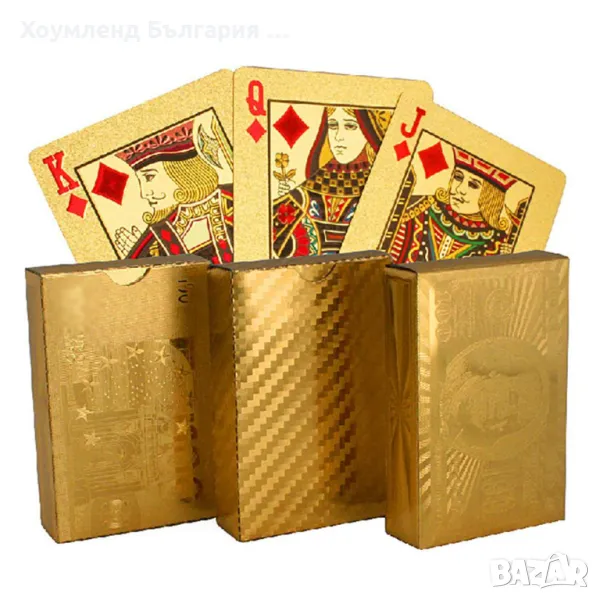 Златни карти 24К - тесте 54 карти за игра, снимка 1