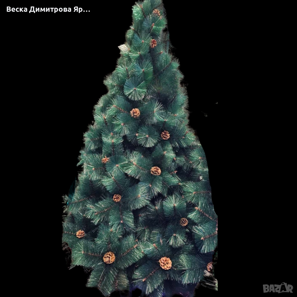 Елха естествено зелена с шишарки, снимка 1