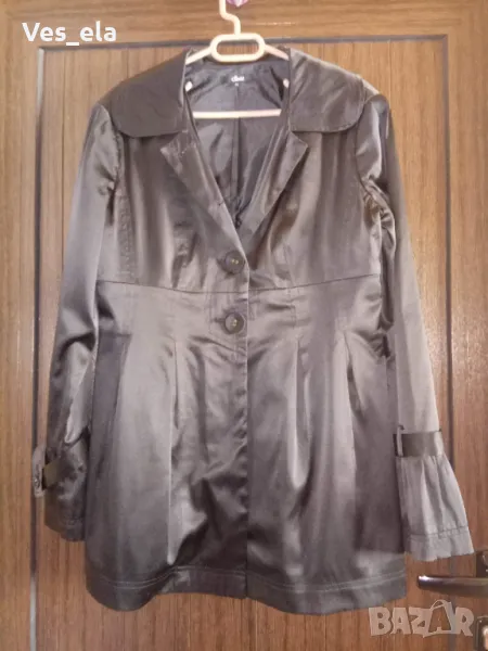 Черен тренчкот / шлифер размер, снимка 1
