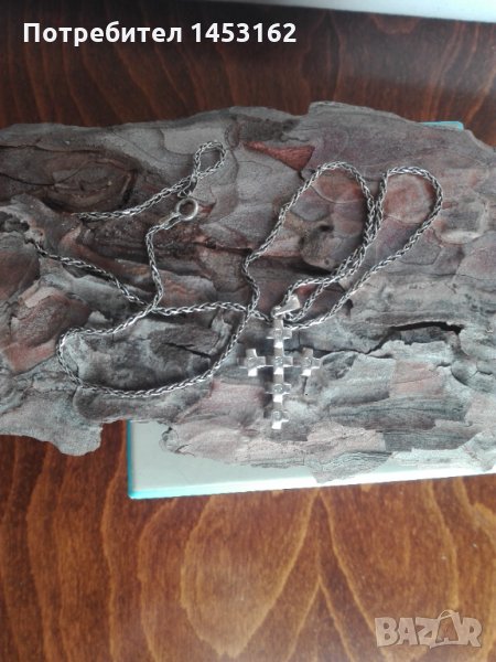 Сребърна верижка с кръст, снимка 1