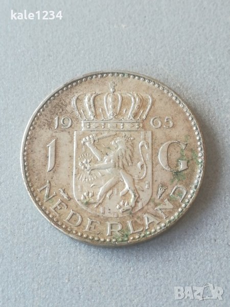 1 Гулден 1965. Сребро. Нидерландия. Сребърна монета. Холандия , снимка 1