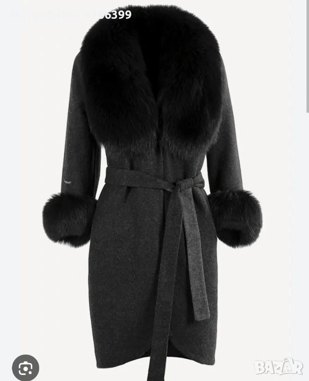 Палто с естетествен косъм, снимка 1