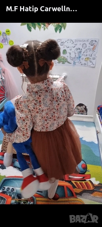 Детска рокля+гащеризон.Без никакви забележки.Подходящо за деца от3до5г, снимка 1