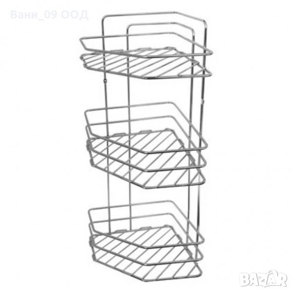 Ъглова етажерка за баня на 3 нива, снимка 1