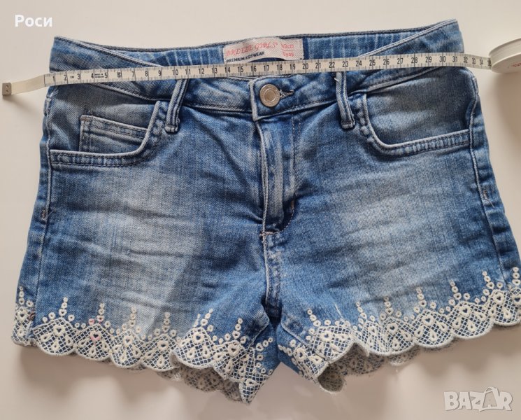 Дънкови панталони с дантелка, снимка 1