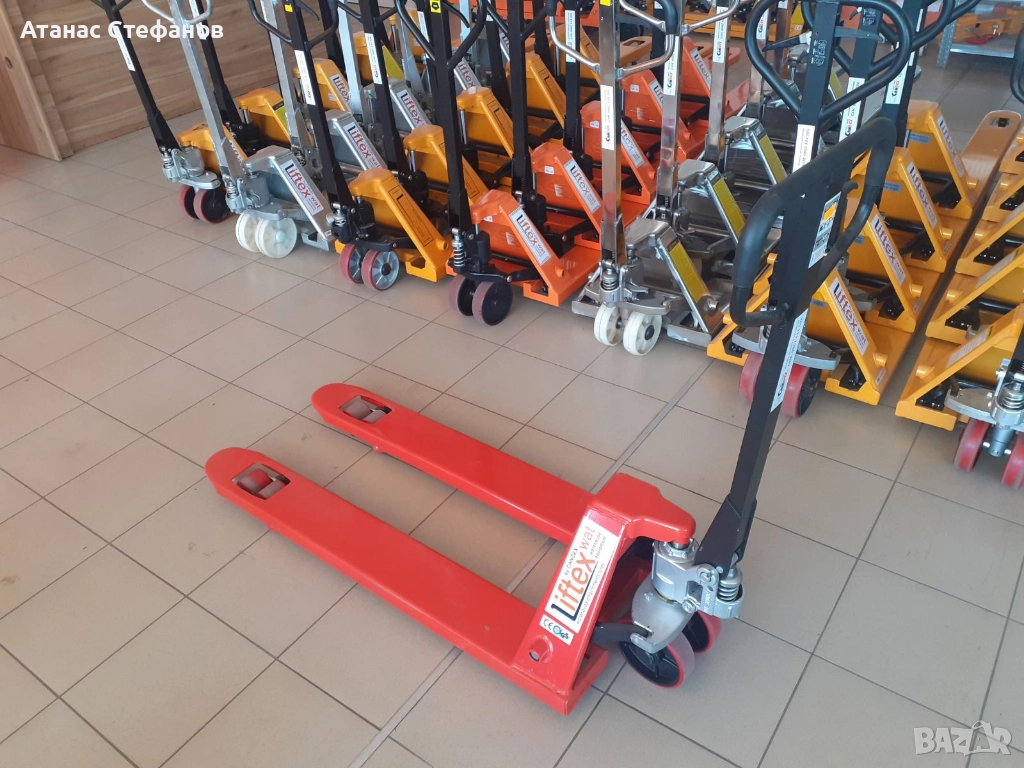 Усилена (тежкотоварна) палетна количка на най-добри цени, снимка 1