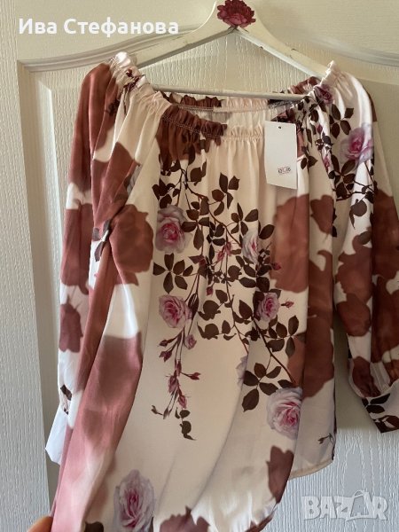 Страхотна нова елегантна one size универсален размер  блуза летен топ клонче рози , снимка 1