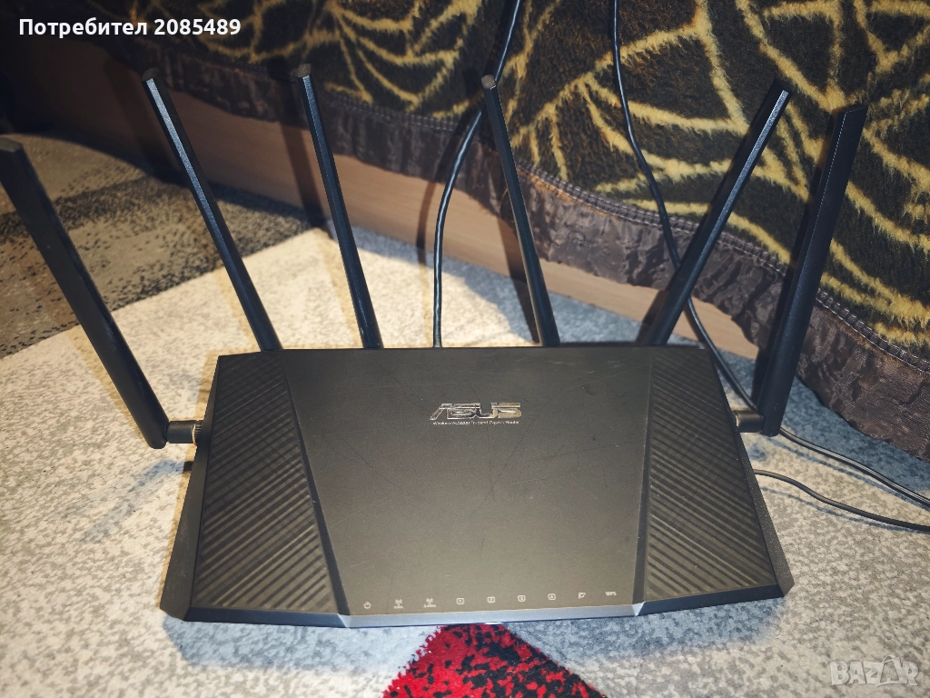 Трибандов Безжичен рутер Asus RT-AC3200, AC 3200, 600+1300+1300 Mbps, снимка 1