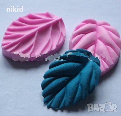 2 Едри релефни листа силиконов молд вейнър вайнър украса декор фондан шоколад торта, снимка 1