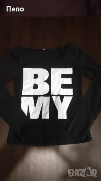 Памучна черна блузка, снимка 1