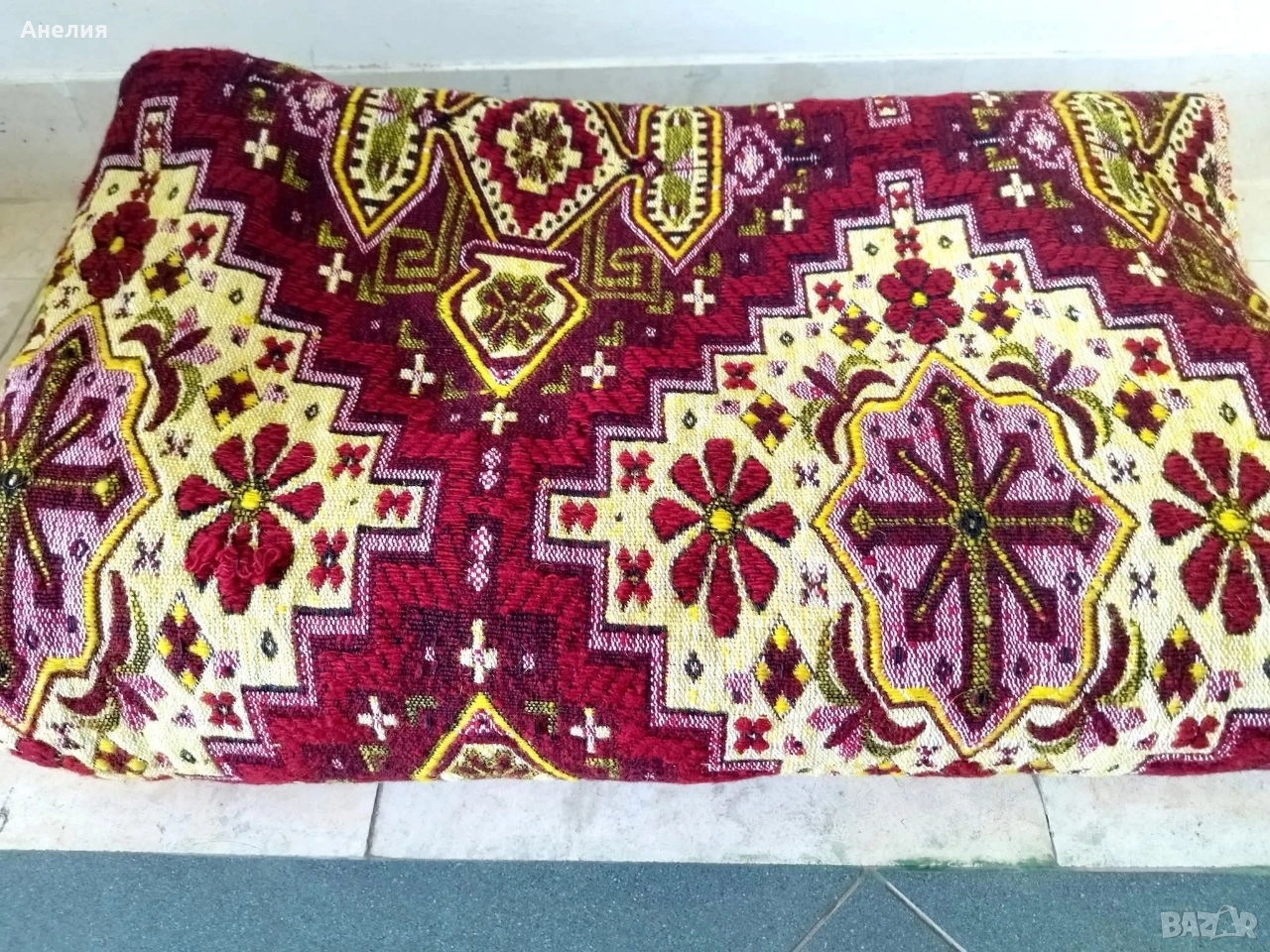 Двулицев вълнено жакардов килим , снимка 1