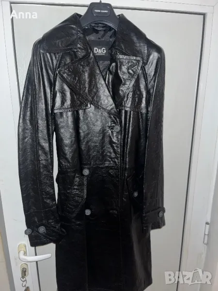 Черно кожено палто на Dolce & Gabanna, снимка 1